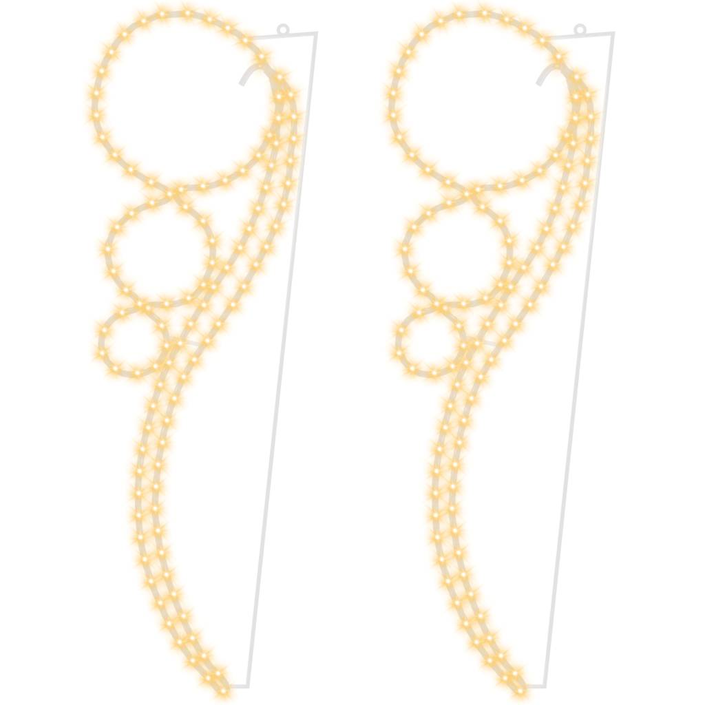 Stringhe Luci a Forma di Palle 2pz Bianco Caldo 111,5x35x4,5cm 343319