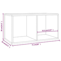 Contenitore per Vinili Rovere Fumo 71x34x36cm Legno Multistrato 815252
