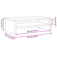 Supporto per Monitor Rovere Fumo 42x24x13 cm Legno Multistrato
