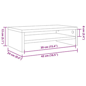 Supporto per Monitor Grigio Sonoma 42x24x13cm Legno Multistrato
