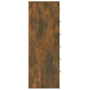 Credenza 6 Cassetti-Buffet Rovere Fumo 50x34x96cm in Legno Multistrato