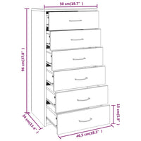 Credenza 6 Cassetti Grigio Sonoma 50x34x96 cm Legno Multistrato 815364