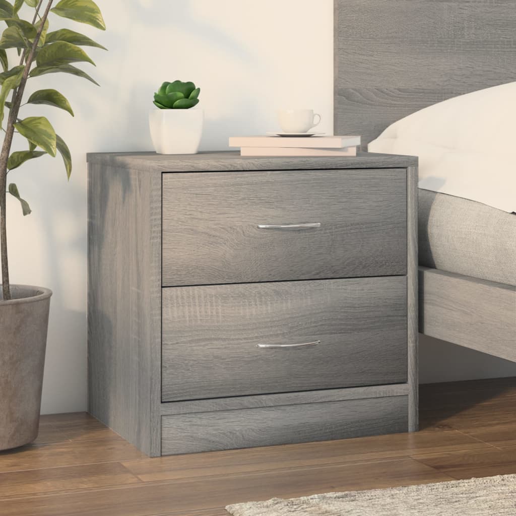Comodino Grigio Sonoma 40x30x40 cm in Legno Multistrato cod mxl 30776
