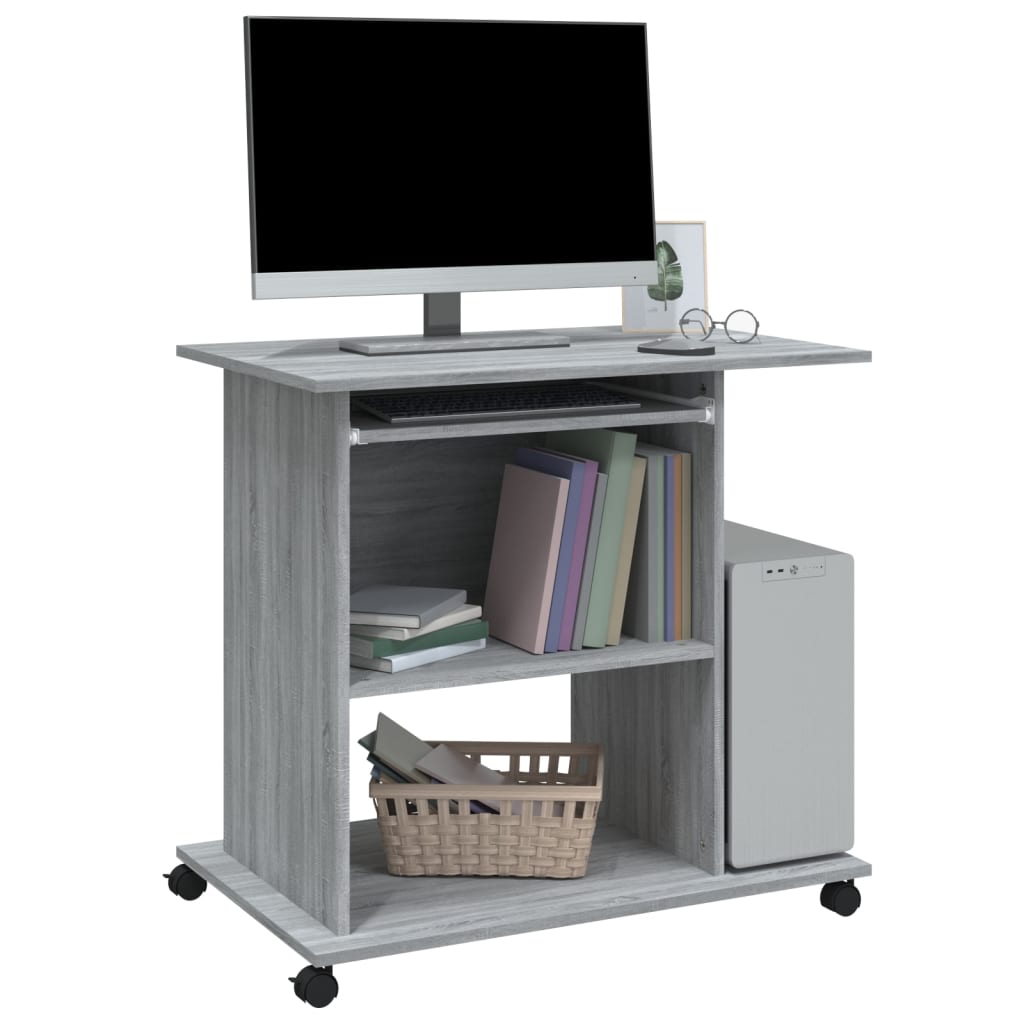Scrivania Computer Grigio Sonoma 80x50x75 cm Legno Multistrato 815544