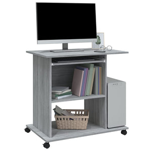 Scrivania Computer Grigio Sonoma 80x50x75 cm Legno Multistrato 815544