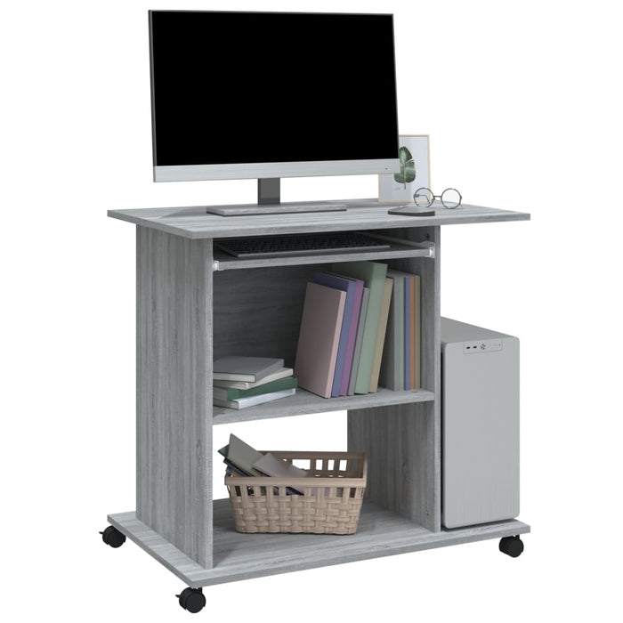 Scrivania Computer Grigio Sonoma 80x50x75 cm Legno Multistrato 815544