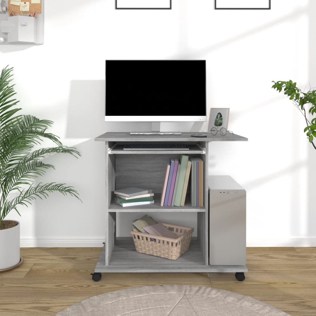 Scrivania Computer Grigio Sonoma 80x50x75 cm Legno Multistrato 815544