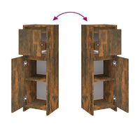 Armadietto Bagno Rovere Fumo 30x30x95 cm in Legno Multistrato 815552