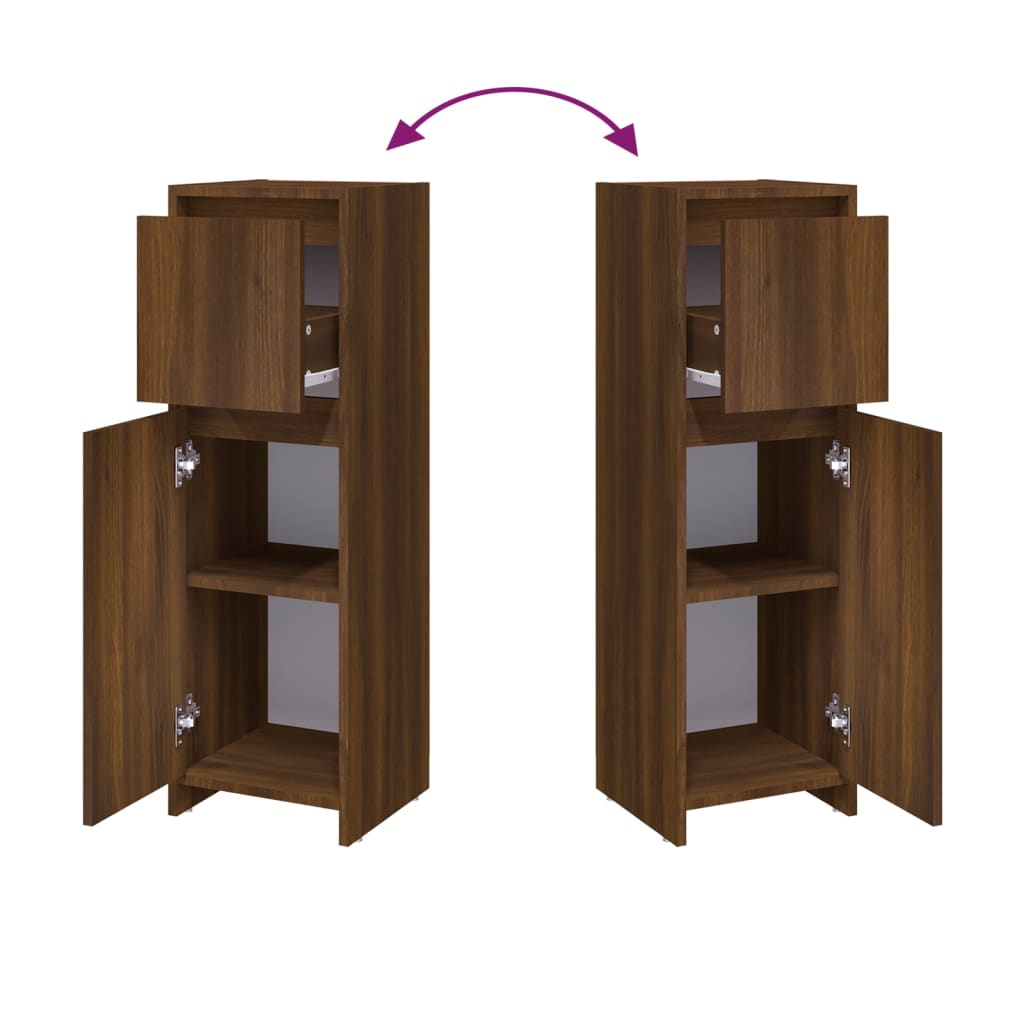 Armadietto Bagno Rovere Marrone 30x30x95cm in Legno Multistrato 815554