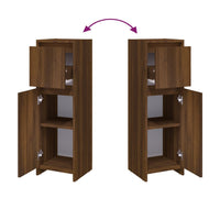 Armadietto Bagno Rovere Marrone 30x30x95cm in Legno Multistrato 815554