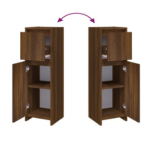 Armadietto Bagno Rovere Marrone 30x30x95cm in Legno Multistrato 815554