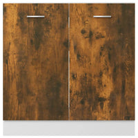 Mobile Sottolavello "Lyon"-Armadietto da bagno Rovere Fumo 80x46x81,5 cm