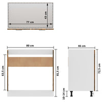 Mobile Sottolavello Rovere Fumo 80x46x81,5 cm Legno Multistrato cod mxl 78243