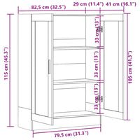 Mobile Vetrina Rovere Fumo 82,5x30,5x115cm in Legno Multistrato cod mxl 24928