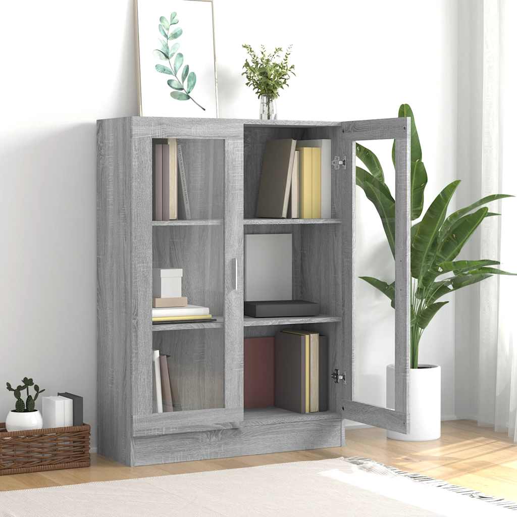 Mobile Vetrina Grigio Sonoma 82,5x30,5x115 cm Legno Multistrato cod mxl 7049