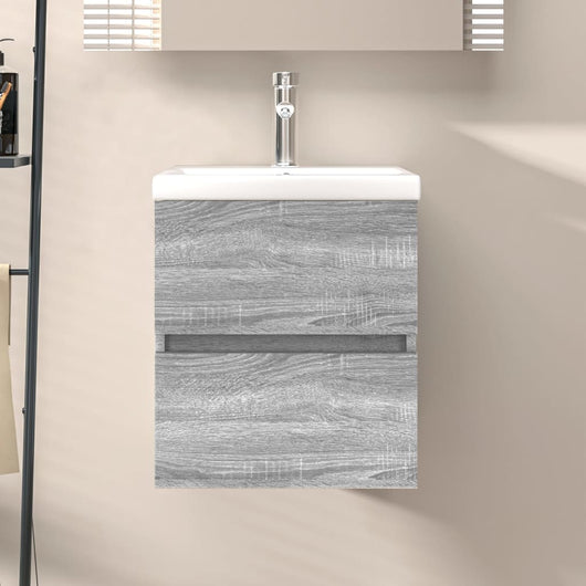 Mobile Lavabo-Armadietto da bagno Grigio Sonoma 41x38,5x45 cm in Legno Multistrato