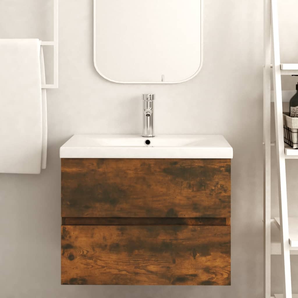 Mobile Lavabo Rovere Fumo 60x38,5x45 cm in Legno Multistrato