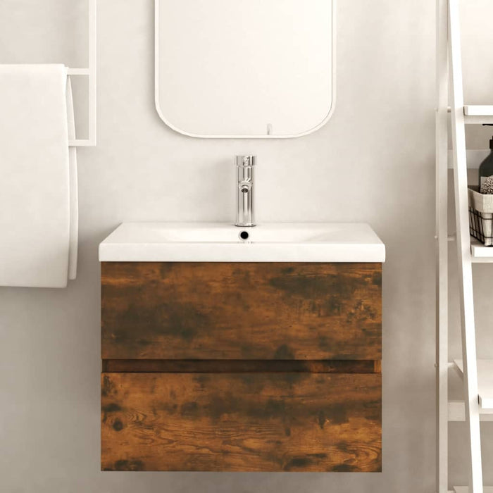 Mobile Lavabo Rovere Fumo 60x38,5x45 cm in Legno Multistrato 815648