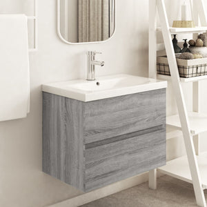 Mobile Lavabo-Armadietto da bagno Grigio Sonoma 60x38,5x45 cm in Legno Multistrato