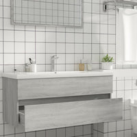 Mobile Lavabo-Armadietto da bagno Grigio Sonoma 100x38,5x45 cm in Legno Multistrato