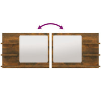 Specchio da bagno-Specchio decorativo Rovere Fumo 60x10,5x45cm in Legno Multistrato