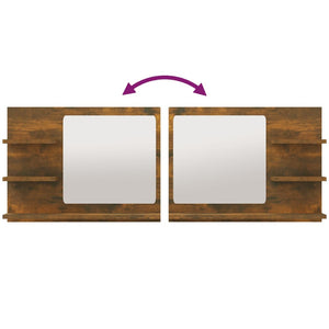 Specchio da bagno in rovere affumicato 60 x 10,5 x 45 cm in derivati ​​del legno 02_0006895