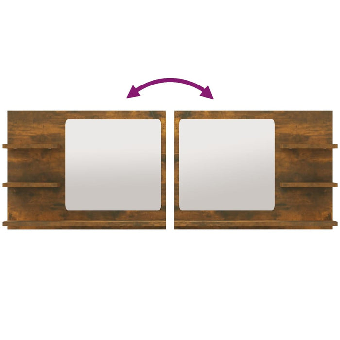 Specchio da bagno in rovere affumicato 60 x 10,5 x 45 cm in derivati ​​del legno 02_0006895