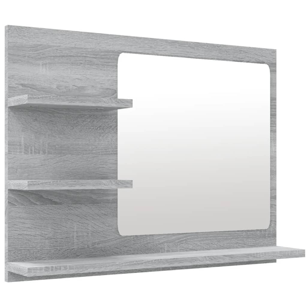 Specchio da bagno-Specchio decorativo Grigio Sonoma 60x10,5x45 cm Legno Multistrato
