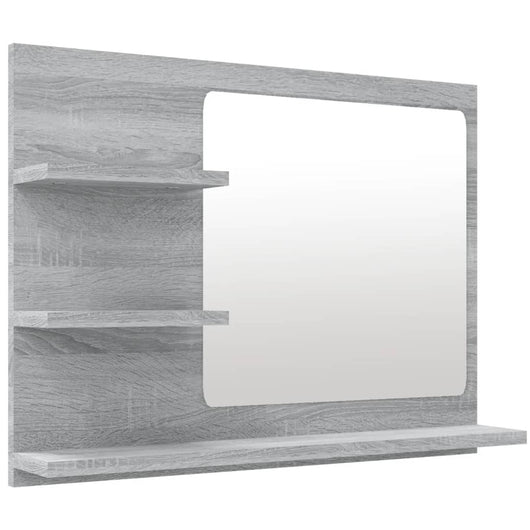 Specchio da bagno-Specchio decorativo Grigio Sonoma 60x10,5x45 cm Legno Multistrato