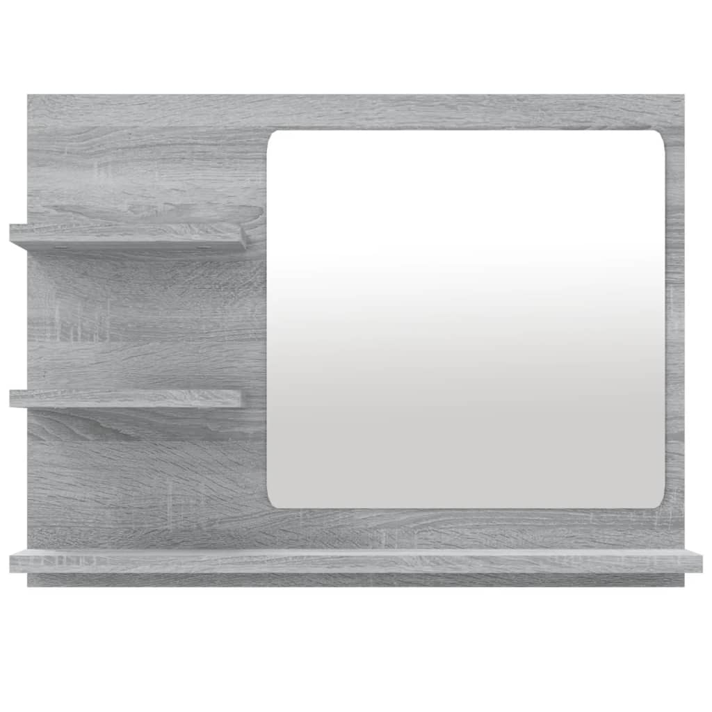 Specchio da Bagno Grigio Sonoma 60x10,5x45 cm Legno Multistrato 815661