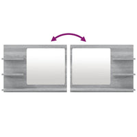 Specchio da bagno 60 x 10,5 x 45 cm multistrato grigio 02_0006901