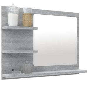 Specchio da Bagno Grigio Sonoma 60x10,5x45 cm Legno Multistrato 815661