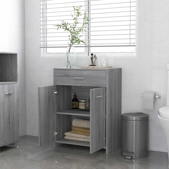 Armadietto Bagno Grigio Sonoma 60x33x80 cm in Legno tecnico 815664