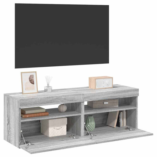 Mobili TV con Luci LED 2 pz Grigio Sonoma 60x35x40 cm 815681