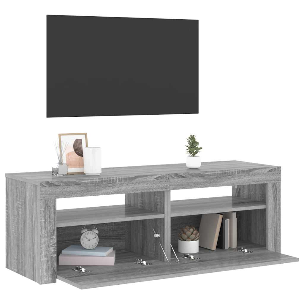 Mobile Porta TV con Luci LED Grigio Sonoma 120x35x40 cm cod mxl 24786
