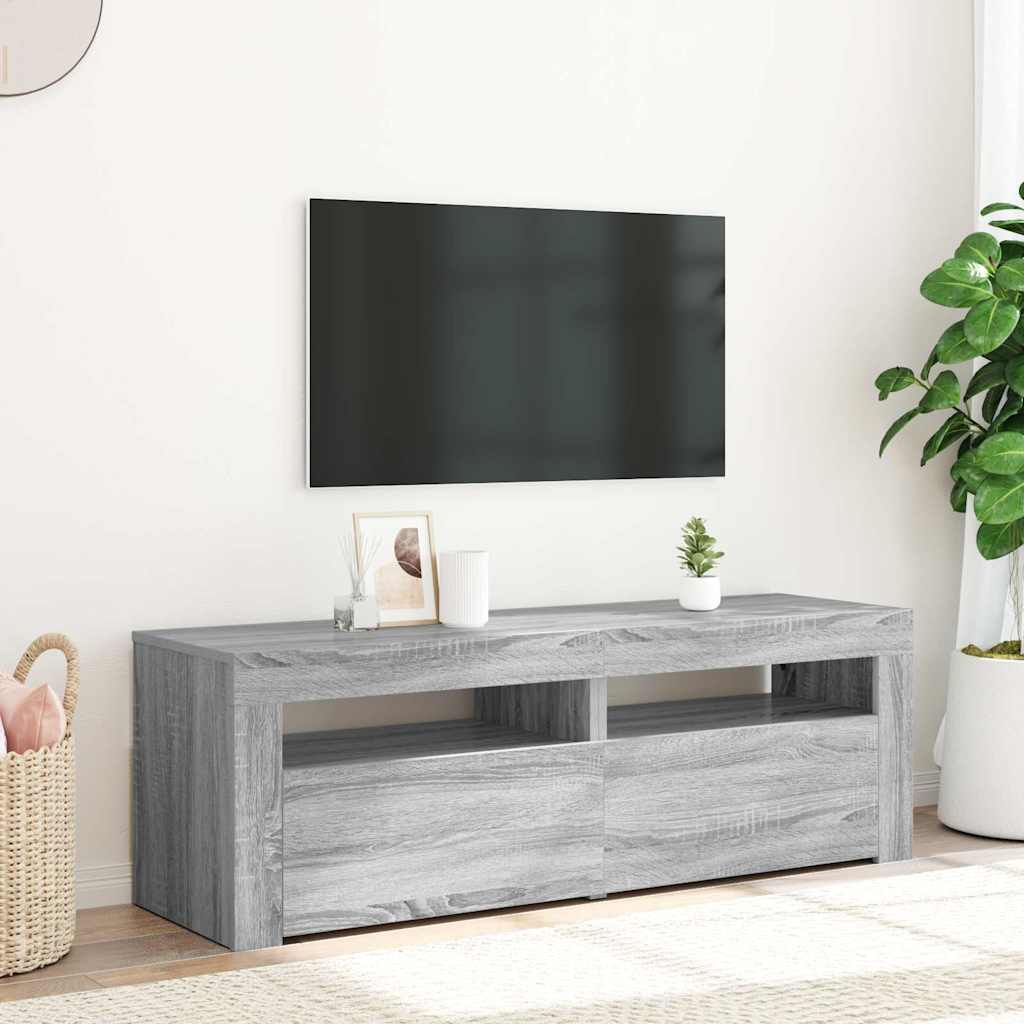 Mobile Porta TV con Luci LED Grigio Sonoma 120x35x40 cm cod mxl 24786