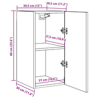 Mobile TV Grigio Sonoma 30,5x30x60 cm in Legno Multistrato