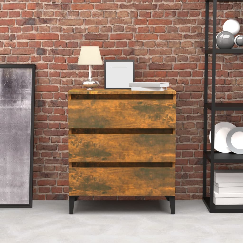 Credenza Rovere Fumo 60x35x69 cm in Legno Multistrato 815807