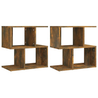 Comodini Rovere Fumo 2pz-Set di 2 Tavolino da notte 50x30x51,5 cm in Legno Multistrato