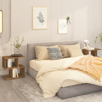 Comodini Rovere Fumo 2pz-Set di 2 Tavolino da notte 50x30x51,5 cm in Legno Multistrato