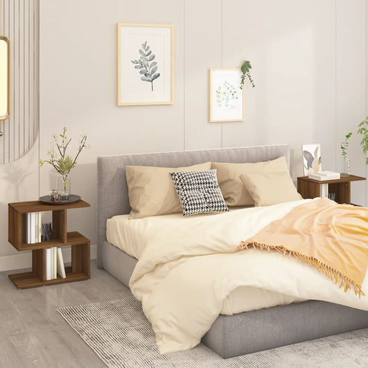 Comodini Rovere Marrone 2 pz 50x30x51,5 cm in Legno Multistrato 815833