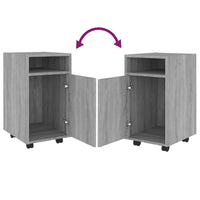 Mobiletto con Ruote Grigio Sonoma 33x38x60 cm Legno Multistrato 815853