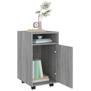 Mobiletto con Ruote Grigio Sonoma 33x38x60 cm Legno Multistrato 815853