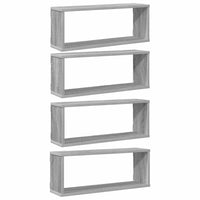 Mensole Cubo Muro 4 pz Grigio Sonoma 60x15x23 Legno Multistrato cod mxl 46070