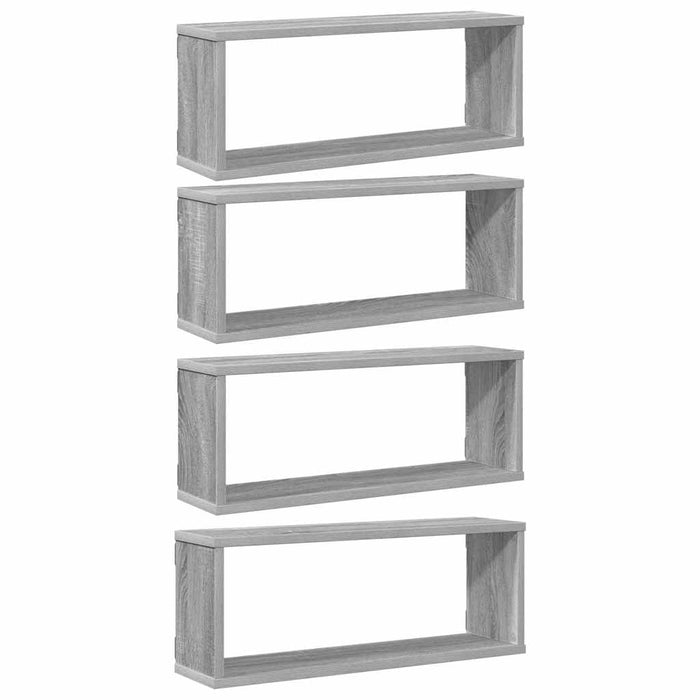 Mensole Cubo Muro 4 pz Grigio Sonoma 60x15x23 Legno Multistrato cod mxl 46070