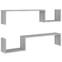 Scaffali da Parete 2 pz Grigio Sonoma 100x15x20 cm Multistrato 815934