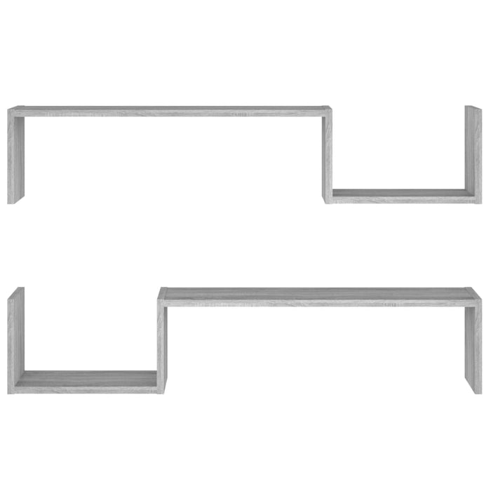 Scaffali da Parete 2 pz Grigio Sonoma 100x15x20 cm Multistrato 815934