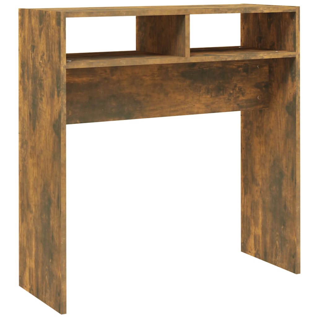 Tavolino Consolle-Tavolino da soggiorno-Tavolino da Salotto Rovere Fumo 78x30x80 cm in Legno Multistrato