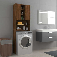 Mobile per Lavatrice Rovere Marrone 64x25,5x190 cm 815959