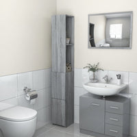 Armadietto Bagno Grigio Sonoma 25x26,5x170 cm Legno Multistrato 815961